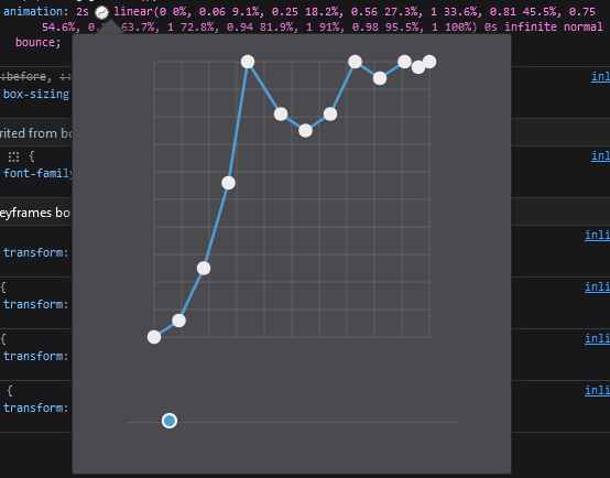 Firefox DevTools linear() point editor