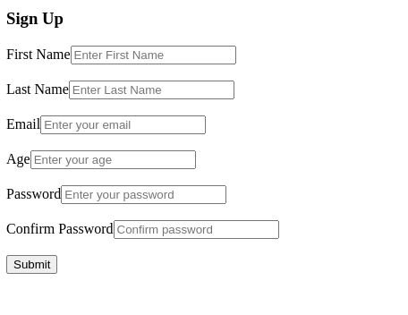 A more complex sign-up form