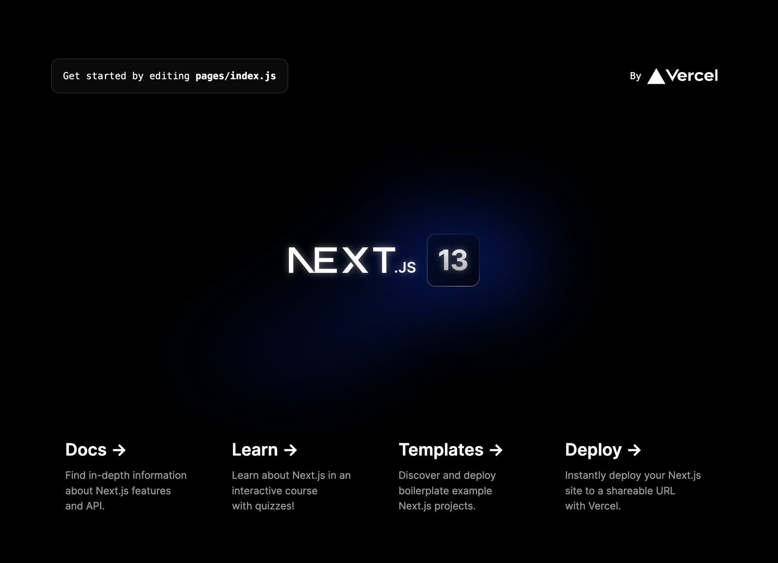 Next.js Welcome Page