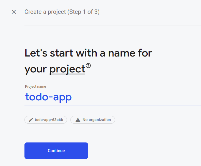 4 Name your project