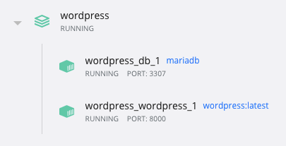 Docker running WordPress instance