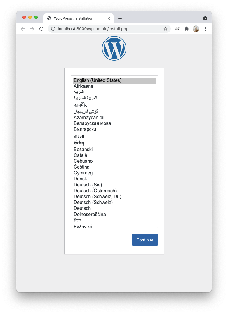 WordPress install guide