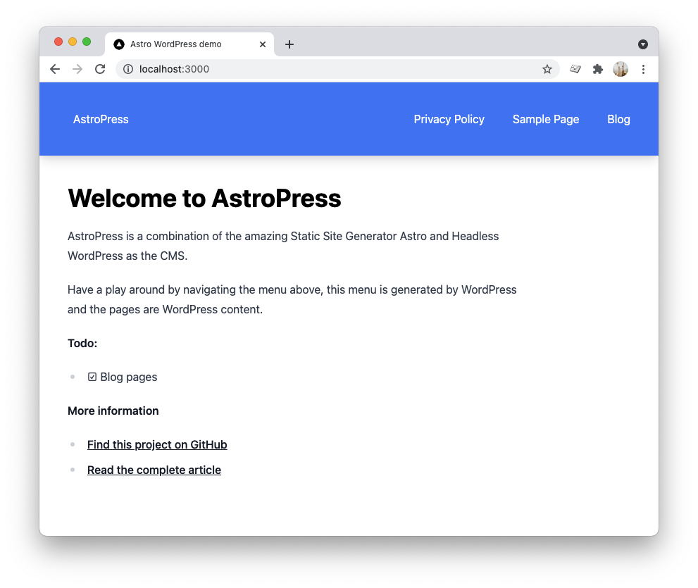 Header menu from WordPress to Astro