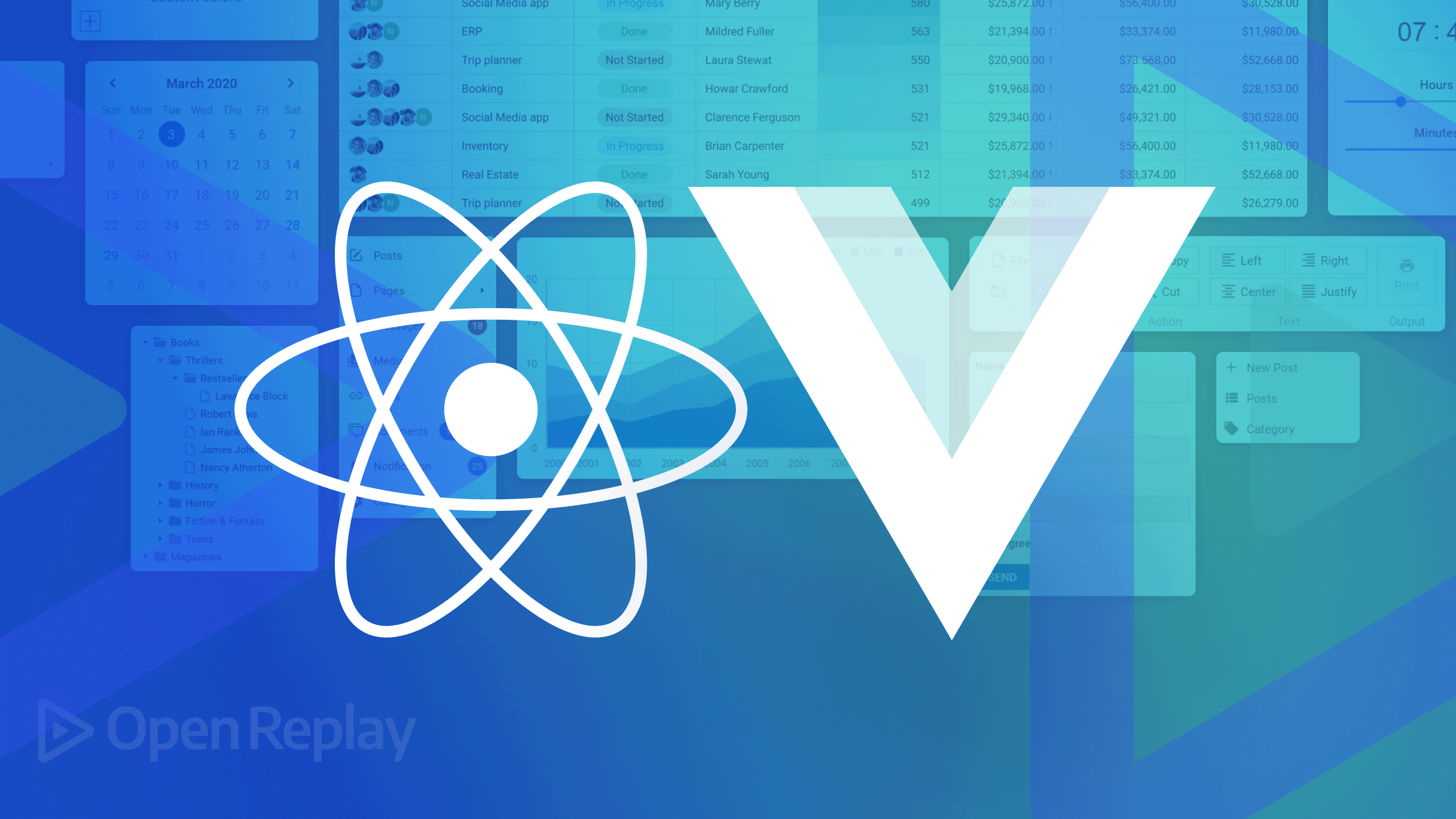 Component Framework Concepts in Vue vs React