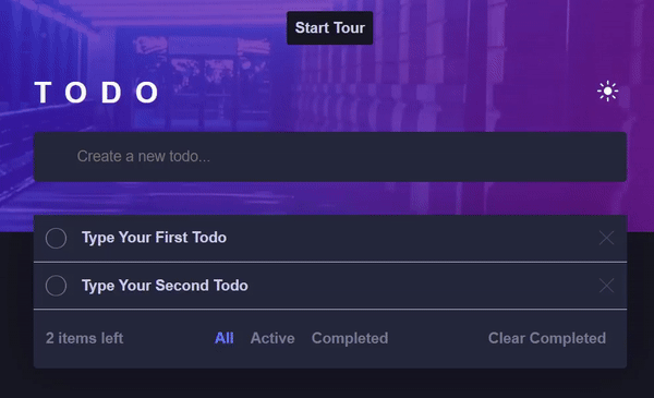 Gif showing how to exit a tour by clicking the cancel button
