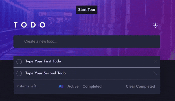 Gif showing the displayed message