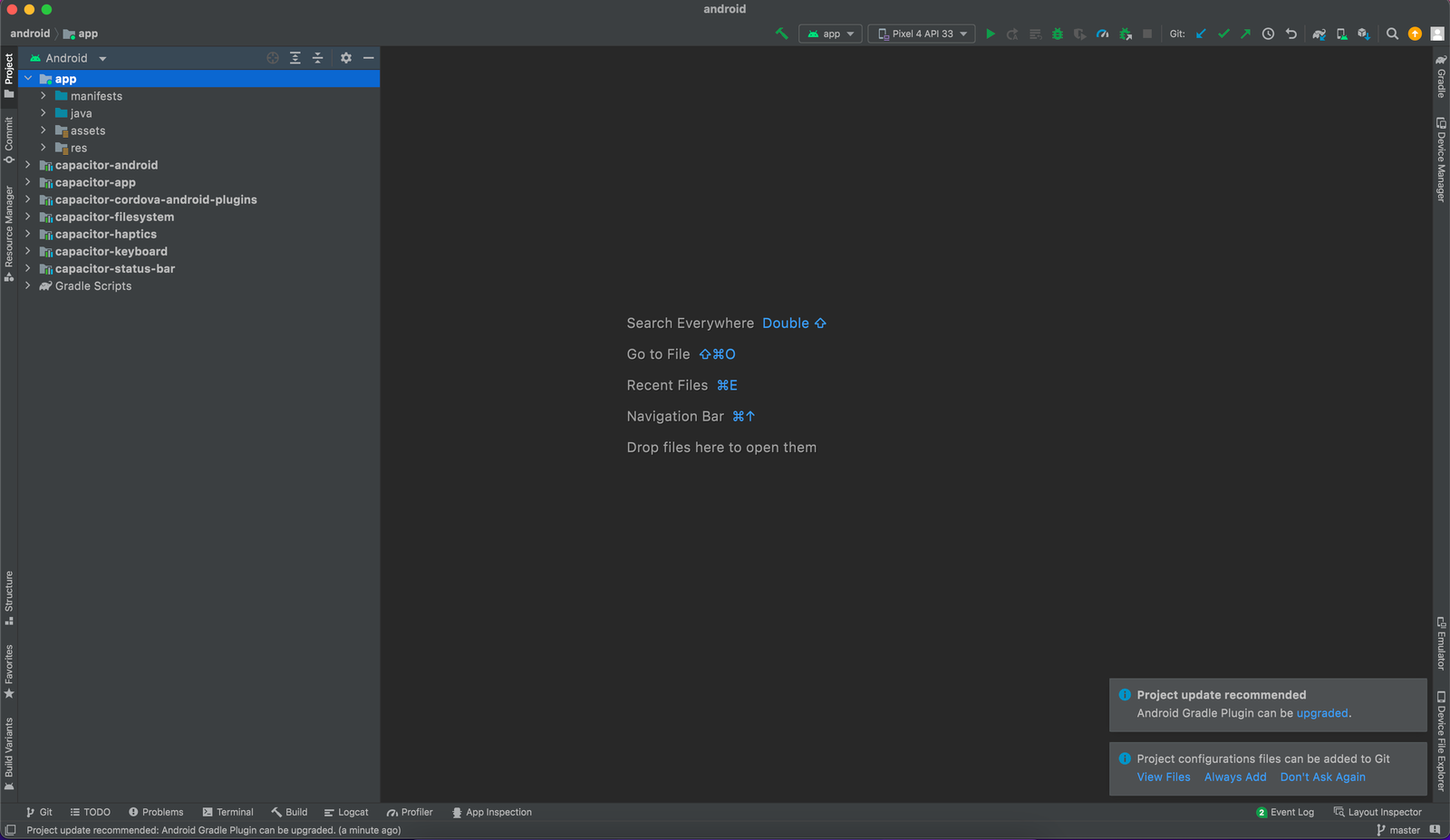 7 A screenshot showing the already opened android studio