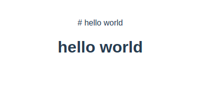 Hello world is being converted to HTML using marked.js