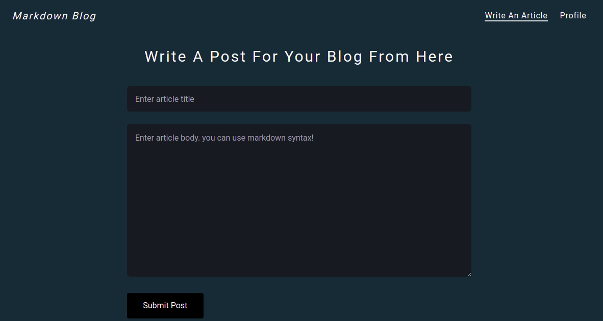 Form to edit or submit an article/post in our app