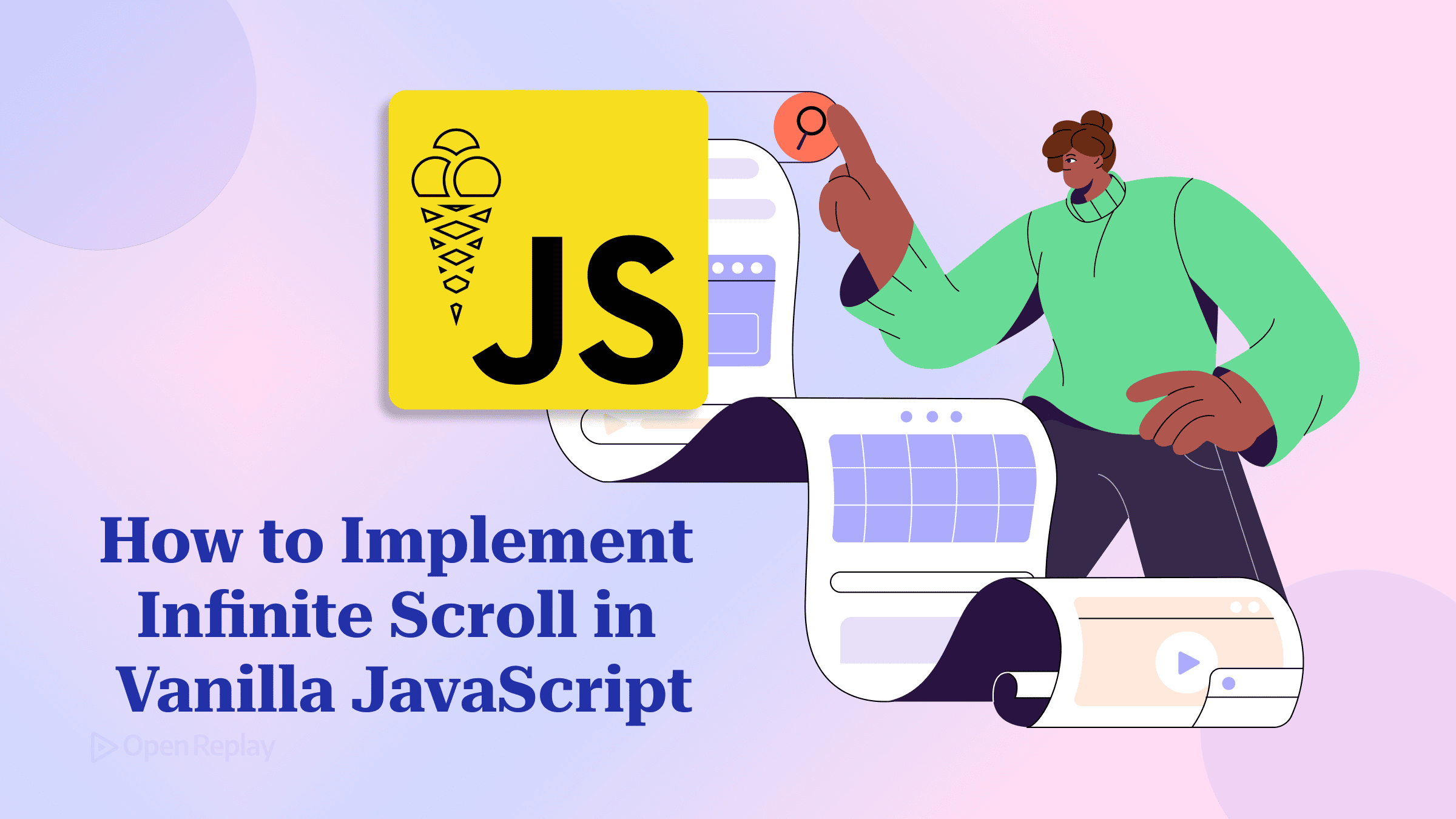 Implemente infinite scroll em JavaScript puro com Intersection Observer, elemento sentinela, paginação, proteção de carregamento e acessibilidade.