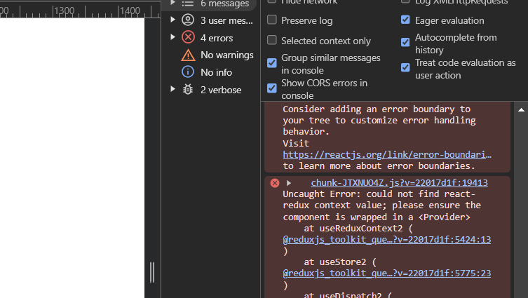 The errors of the crashed task manager application