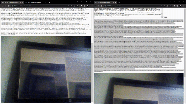 The output of a live video chat application