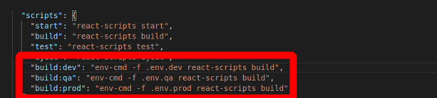 Reactjs package.json build scripts