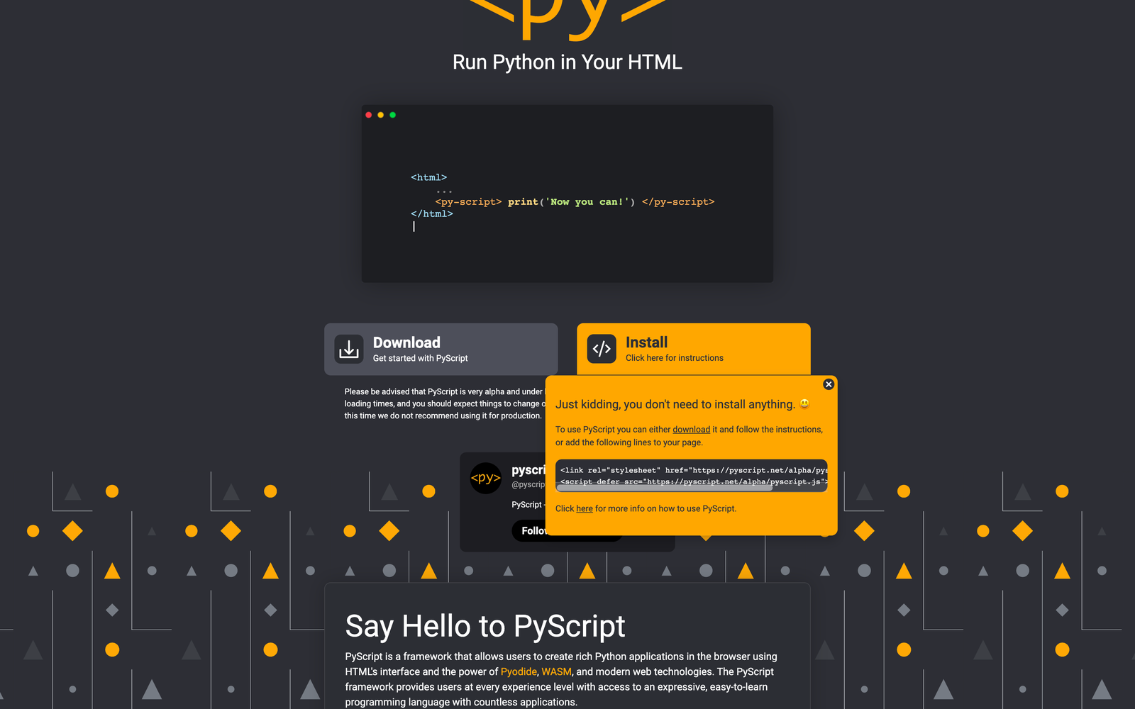 6. PyScript web page