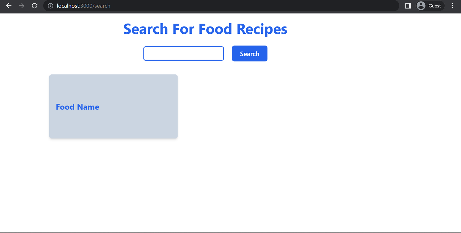 Food Search page