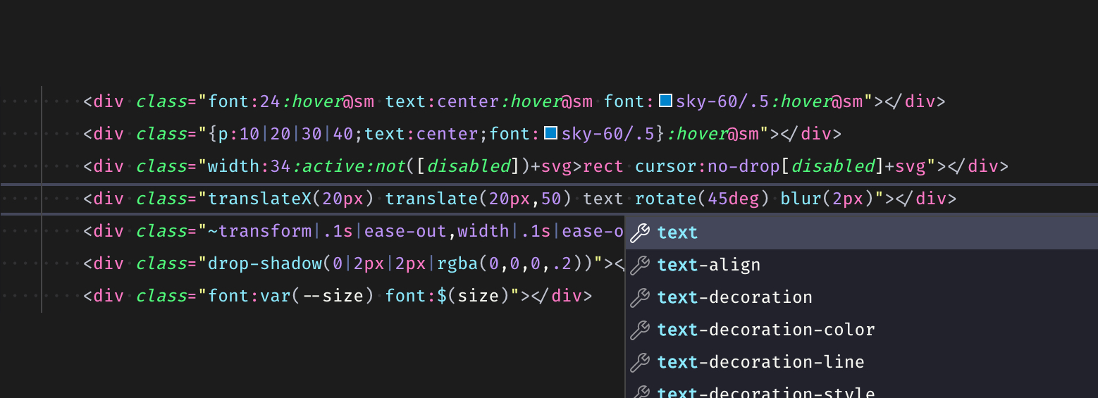 Class highlighting in CSS