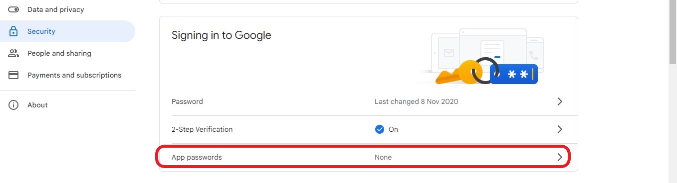 Signing in to Google
