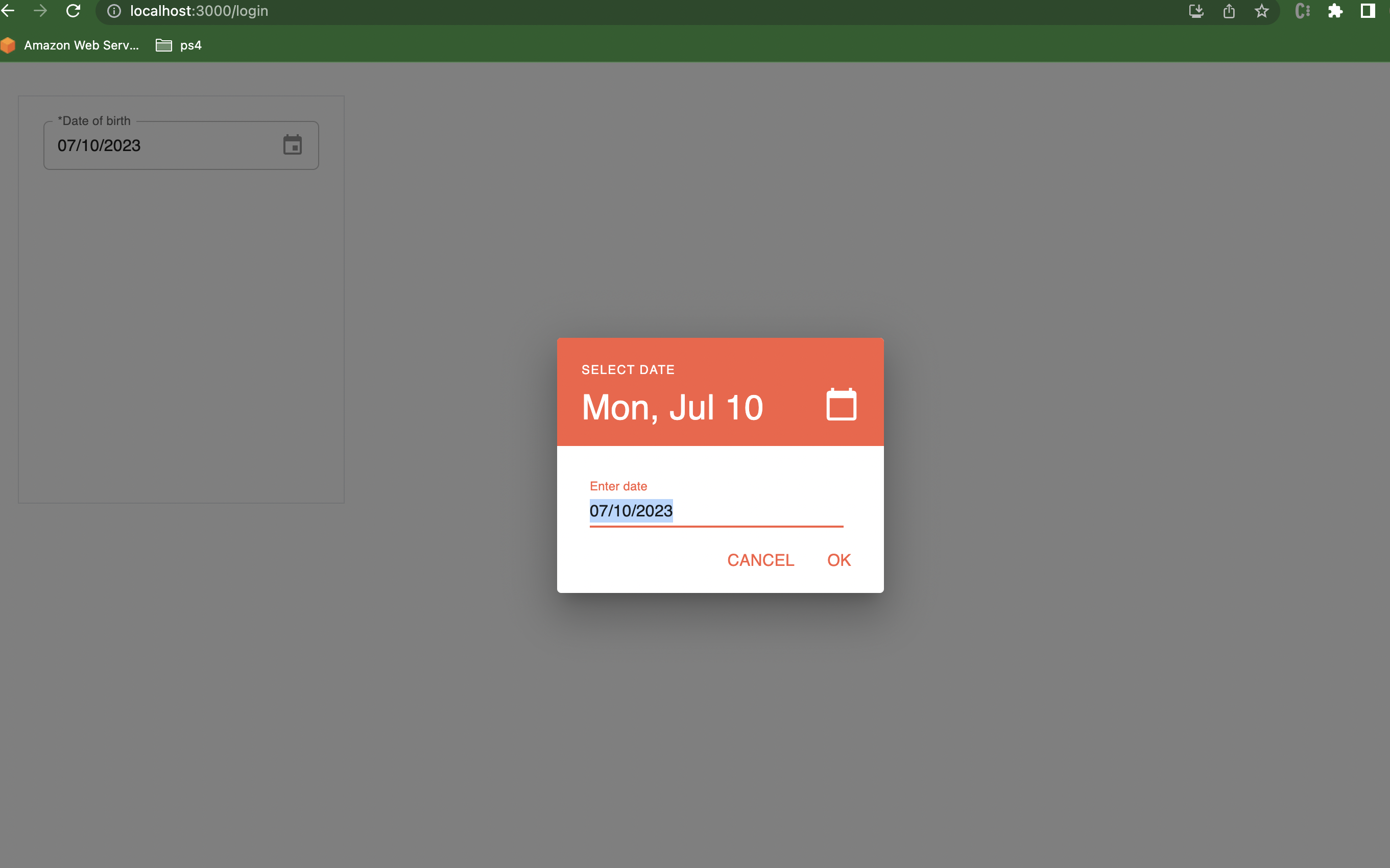 image of demo date picker component