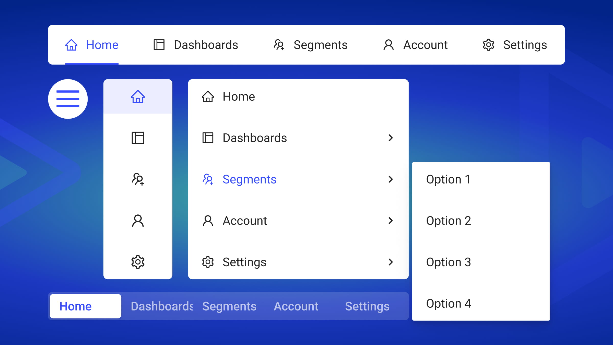 Three Modernized Navbar Design Layouts