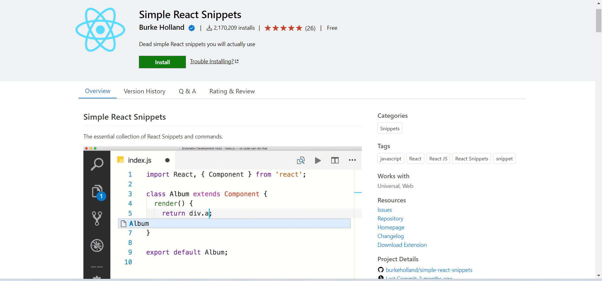 Simple_react_snippets