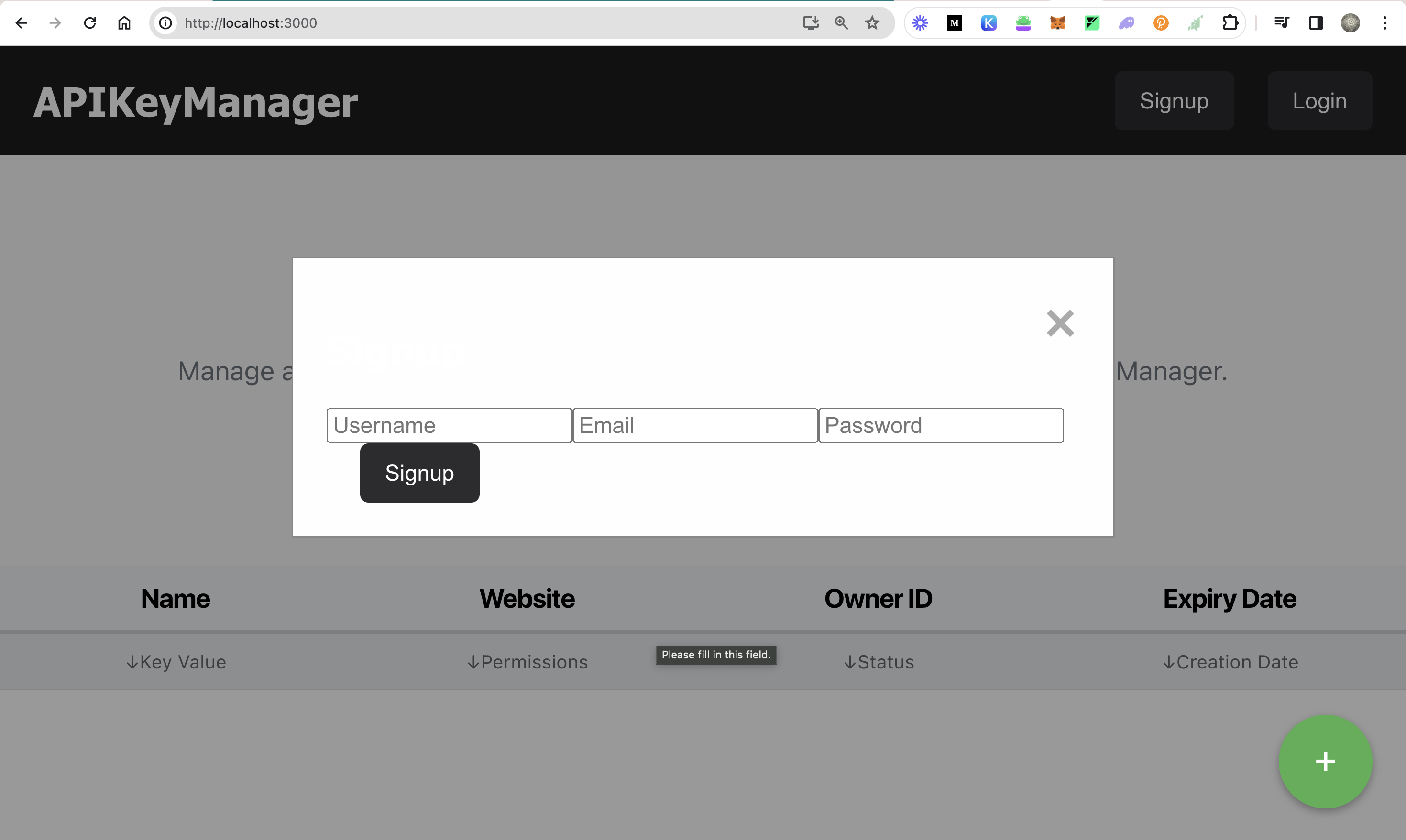 Signup Modal