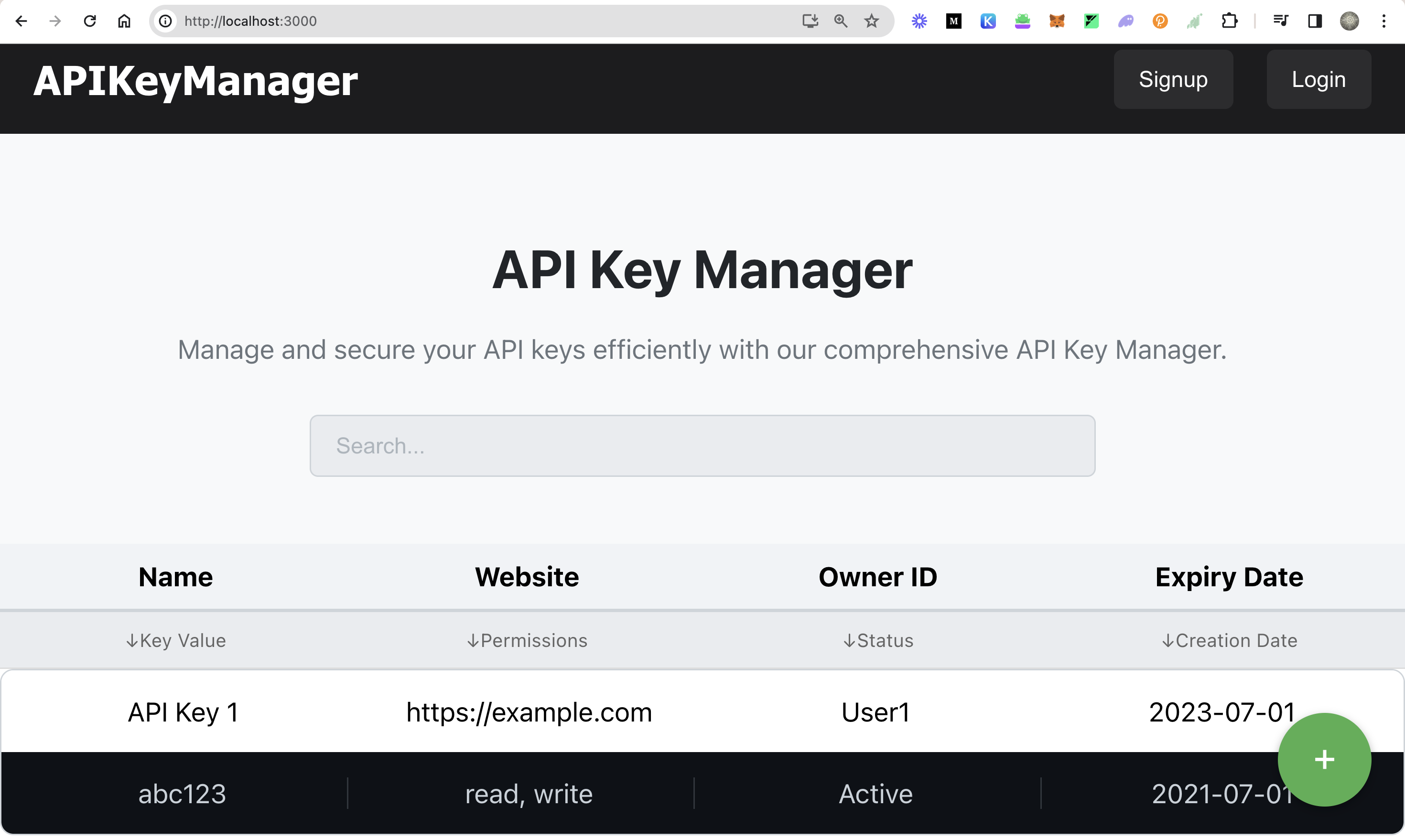API Keys Manager