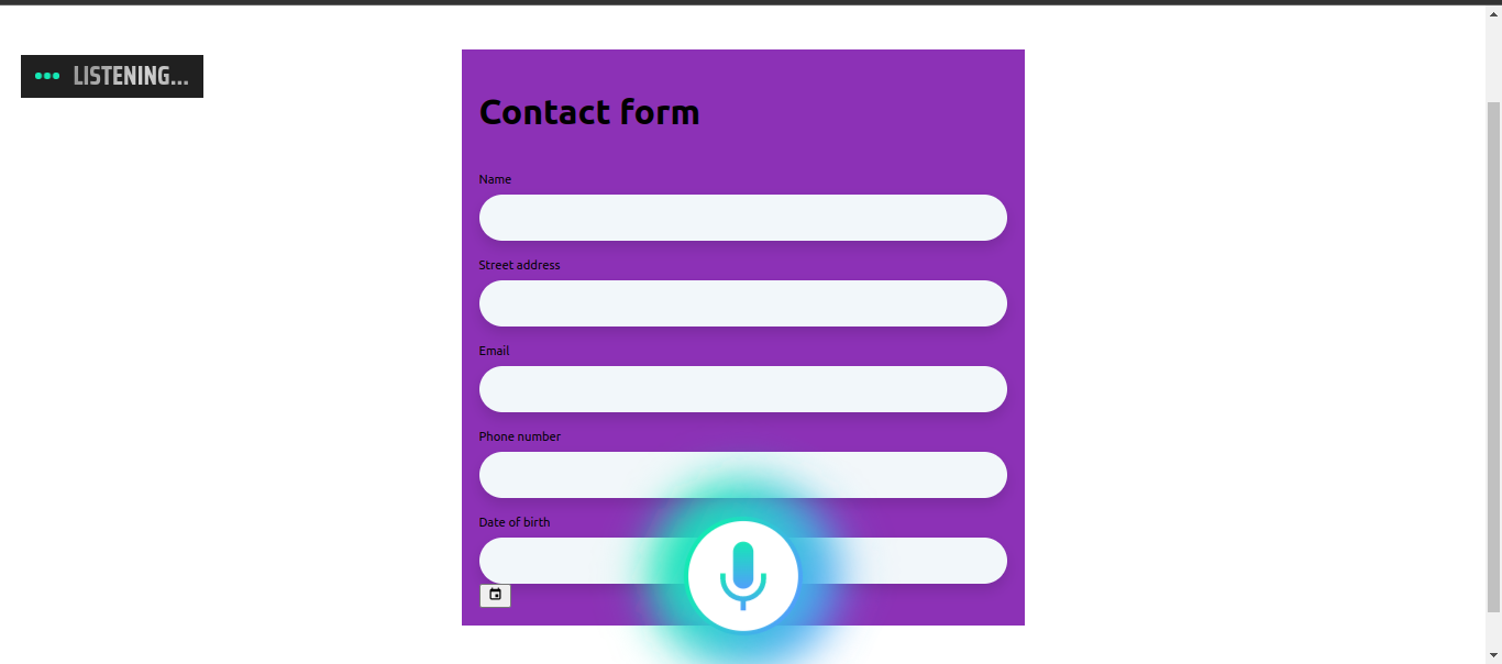 Filling a form by speaking