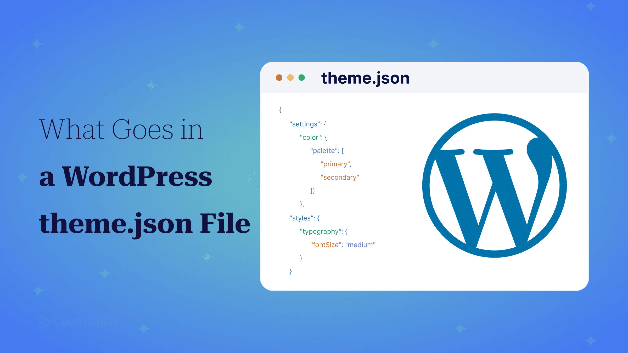 Conoce qué incluye un archivo WordPress theme.json, cómo settings y styles generan variables CSS y cómo funcionan los presets, el CSS personalizado y los temas hijo.